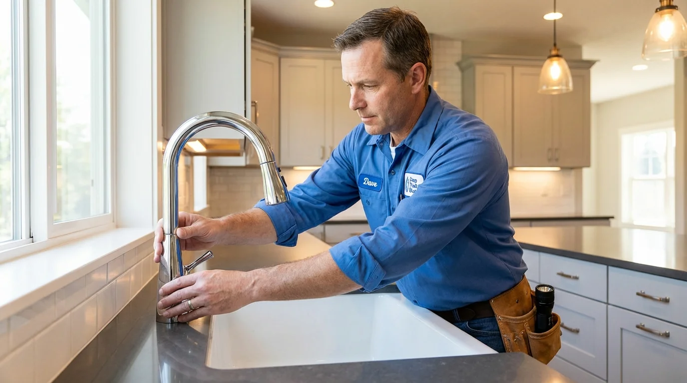 Kitchen faucet installation by Johns Plumbing LLC in Pikesville